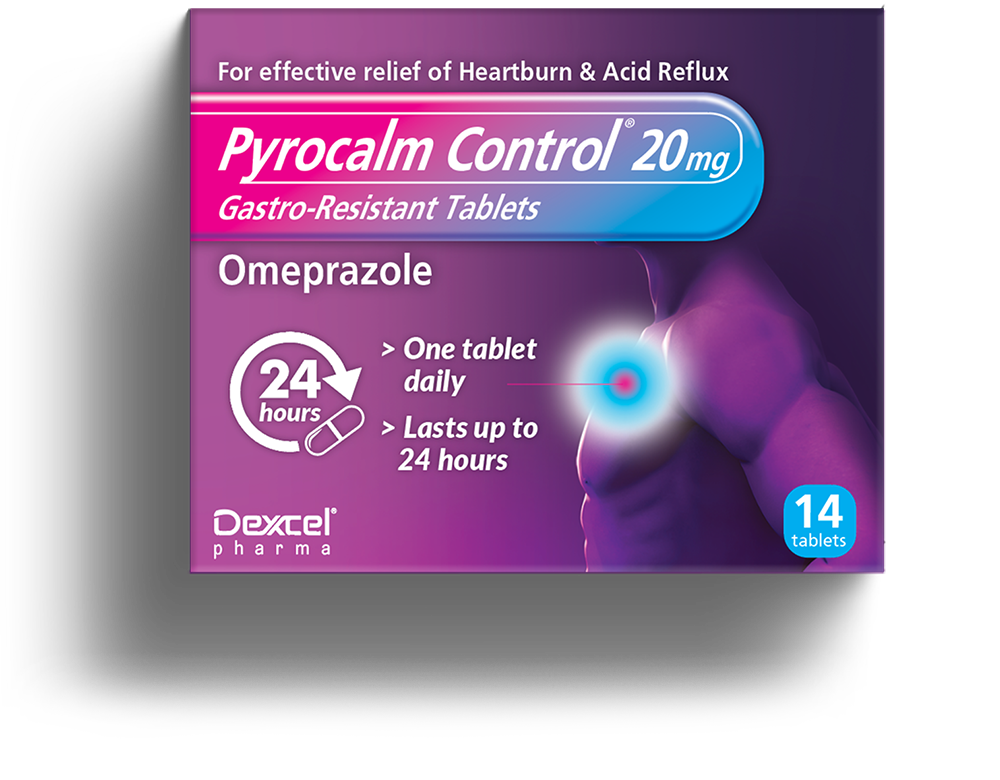 a box of Pyrocalm Control - gastro-resistant tablets