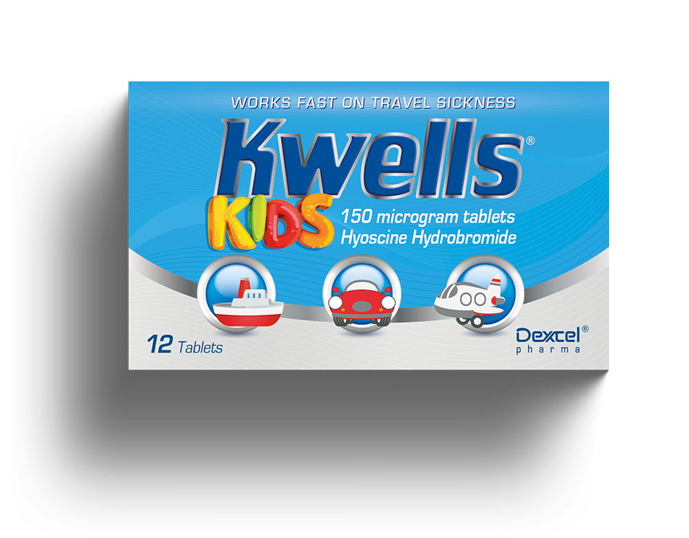 A box of Kwells Kids - treatment for travel sickness